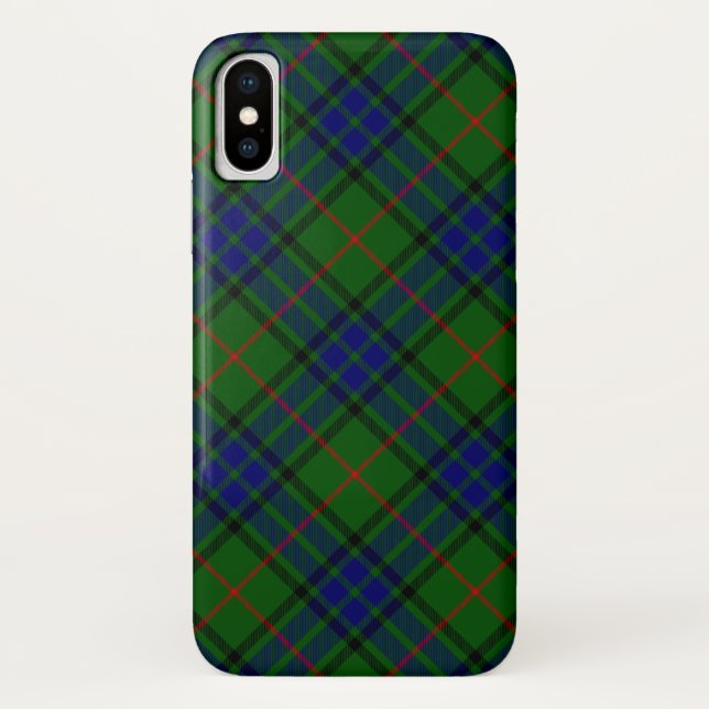 Coques Case-Mate iPhone tartan bleu vert à carreaux Lauder (Dos)