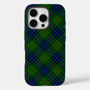 Coque iPhone 16 Pro tartan bleu vert Lauder à carreaux