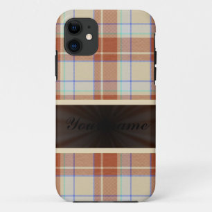 Case-Mate iPhone Case Tartan Brown orange avec ruban