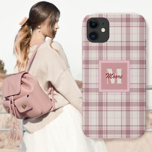 Case-Mate iPhone Case Tartan - ciment blanc avec teintes roses