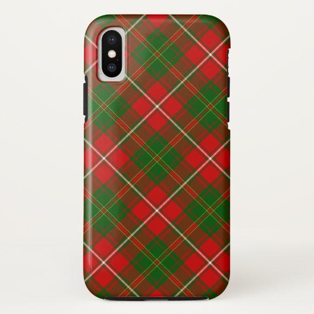 Coques Case-Mate iPhone Tartan de foin rouge vert carreaux (Dos)