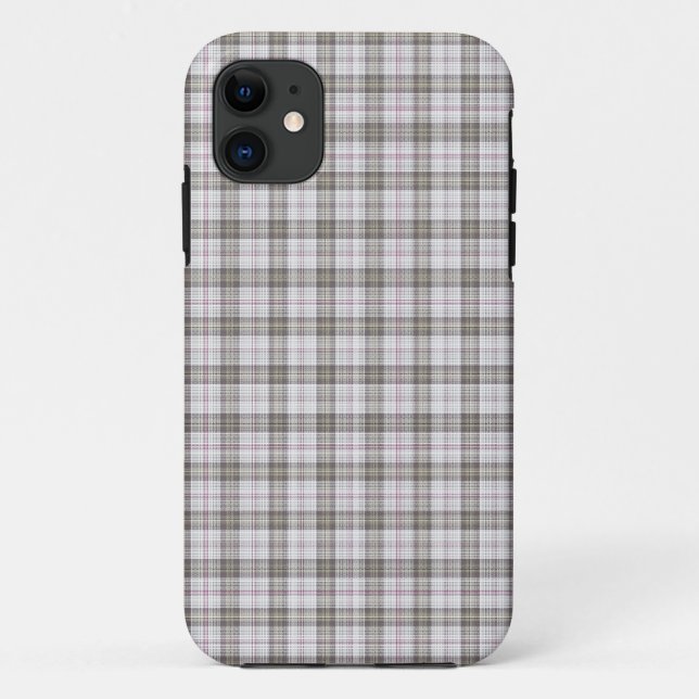 Coques Case-Mate iPhone Tartan de mode gris (Dos)