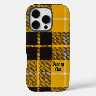 Coque iPhone 16 Pro Tartan du clan Barclay Dress avec nom monogramme