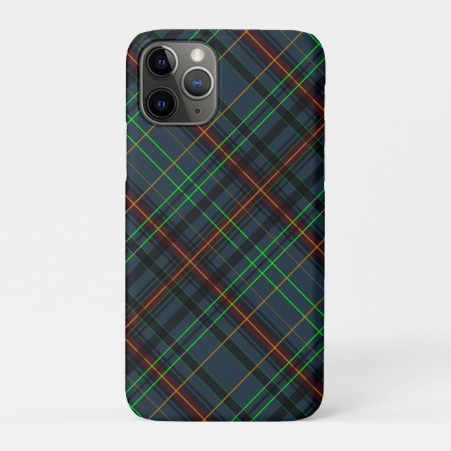 Coques Case-Mate iPhone Tartan en bleu, orange, vert... (Dos)