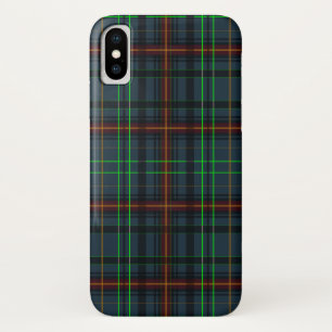 Coque iPhone X Tartan en bleu, orange, vert...