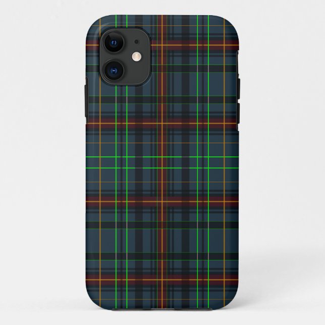 Coques Case-Mate iPhone Tartan en bleu, orange, vert... (Dos)