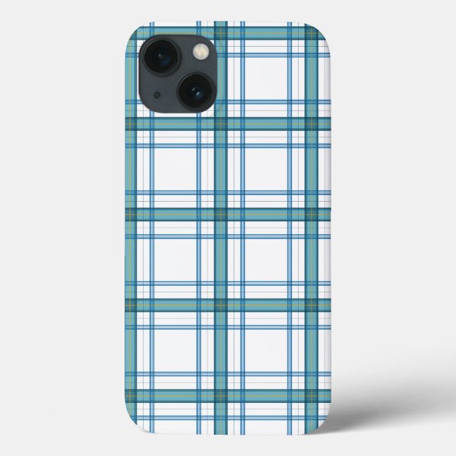 Coques Case-Mate iPhone Tartan en turquoise (Verso)