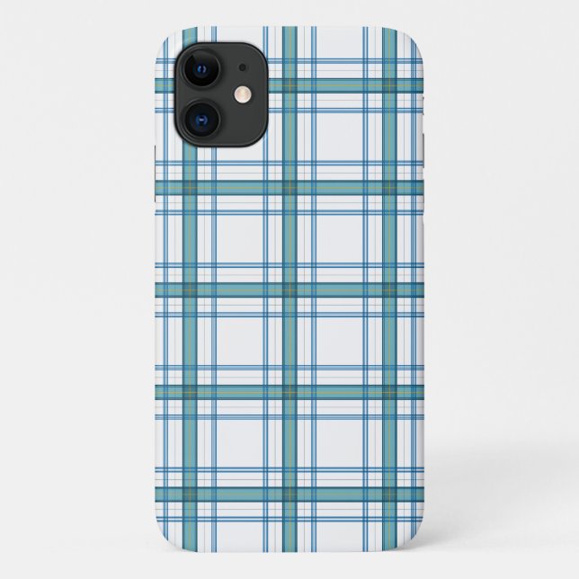 Coques Case-Mate iPhone Tartan en turquoise... (Dos)