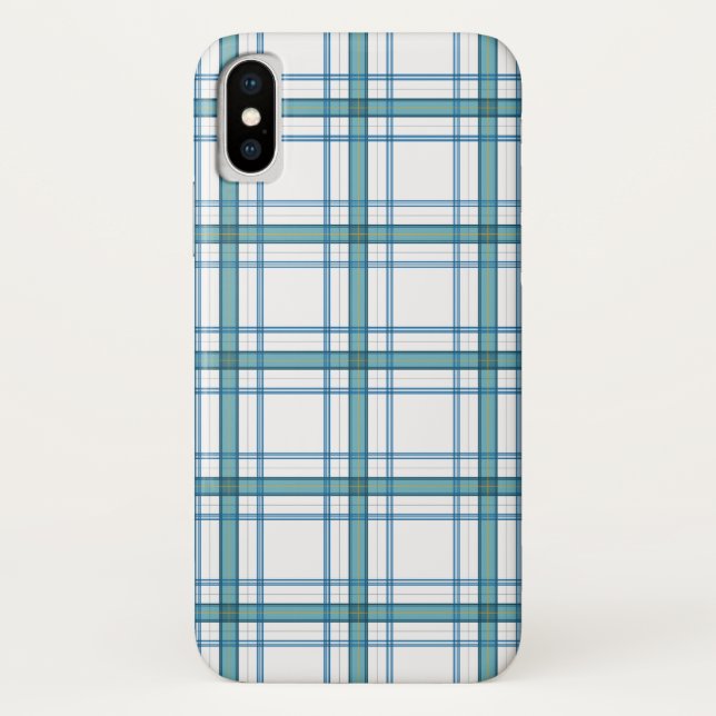 Coques Case-Mate iPhone Tartan en turquoise... (Dos)