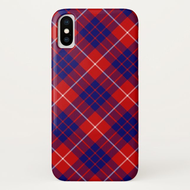 Coques Case-Mate iPhone tartan Hamilton rouge bleu violet carreau (Dos)