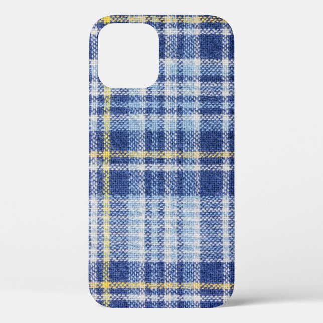 Coques Case-Mate iPhone Tartan jaune bleu : Plaid tendance (Verso)