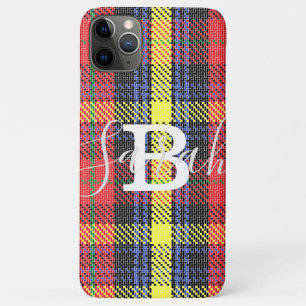 Case-Mate iPhone Case Tartan jaune et rouge À damiers Nom du monogramme
