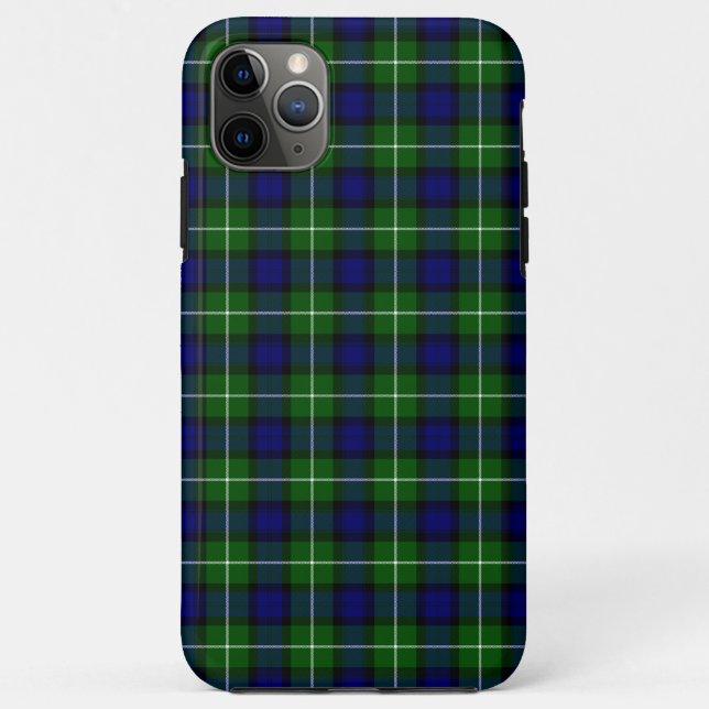 Coques Case-Mate iPhone Tartan Lamont bleu vert carreau (Dos)