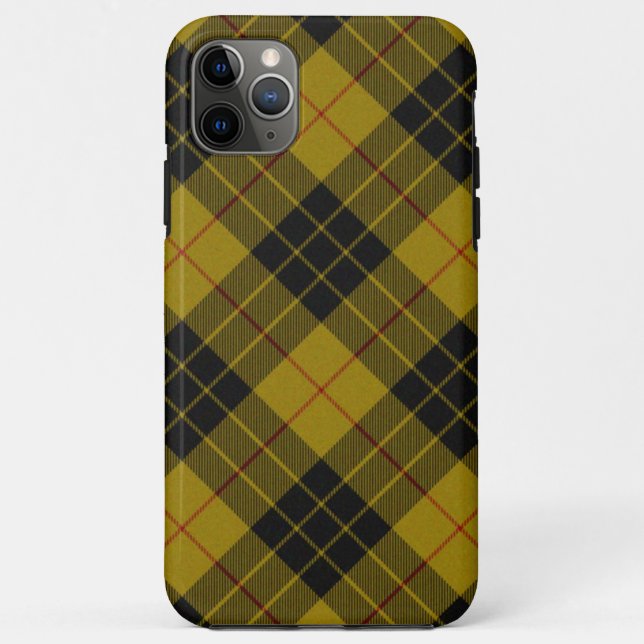 Coques Case-Mate iPhone tartan MacLeod jaune carreaux noir (Dos)