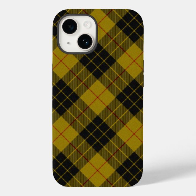 Coques Case-Mate iPhone tartan MacLeod jaune carreaux noirs (Verso)