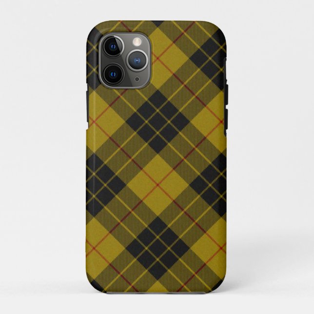 Coques Case-Mate iPhone tartan MacLeod jaune noir carreaux (Dos)