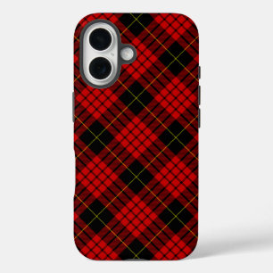 Coque Pour iPhone 16 Tartan MacQueen Rouge et Noir à Carreaux