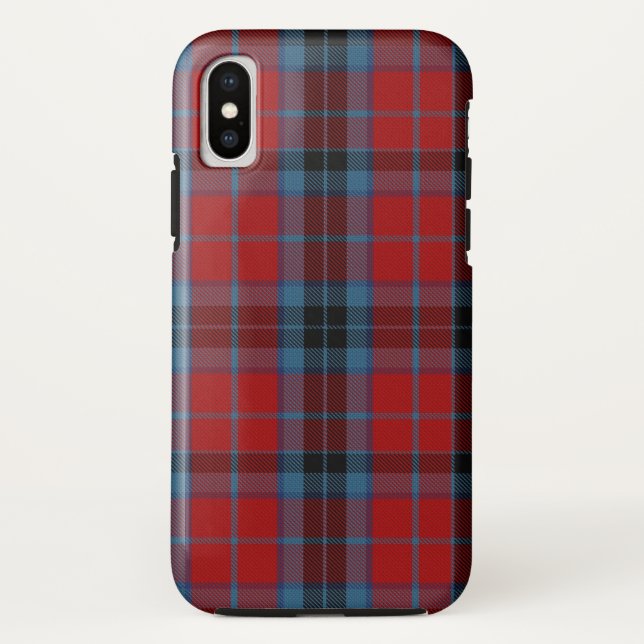 Coques Case-Mate iPhone Tartan MacTavish rouge et bleu plaid (Dos)