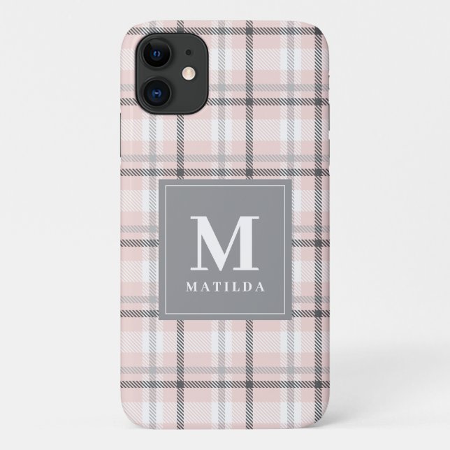 Coques Case-Mate iPhone Tartan monogramme plaid (Dos)