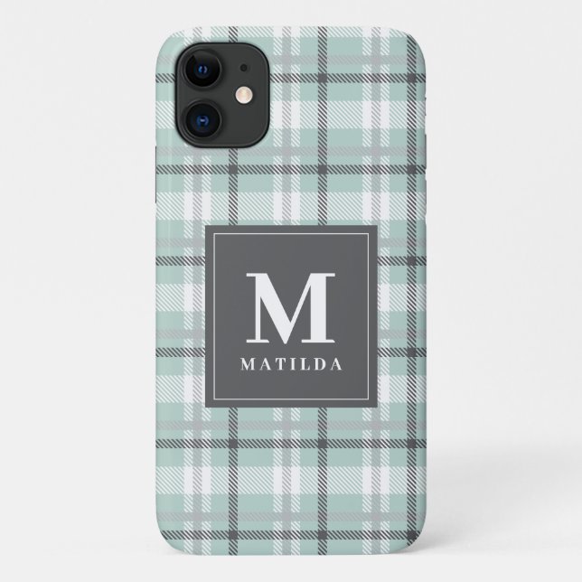 Coques Case-Mate iPhone Tartan monogramme plaid (Dos)