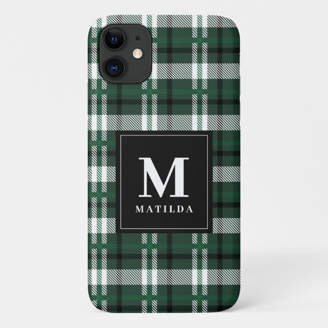 Coques Case-Mate iPhone Tartan monogramme plaid (Dos)