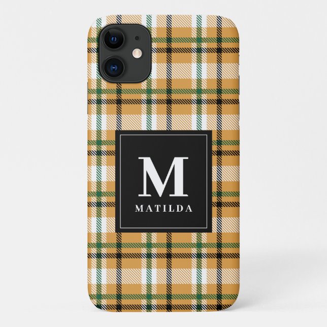 Coques Case-Mate iPhone Tartan monogramme plaid (Dos)