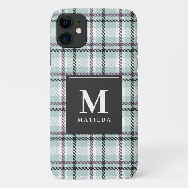 Coques Case-Mate iPhone Tartan monogramme plaid (Dos)