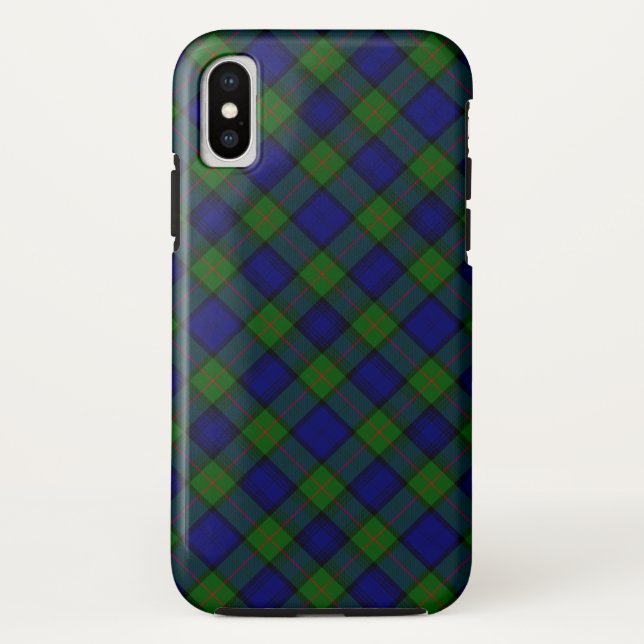 Coques Case-Mate iPhone Tartan Murray bleu vert carreaux (Dos)
