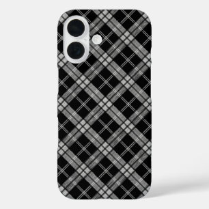 Coques iPhone 16 Tartan noir