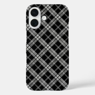 Coques iPhone 16 Tartan noir