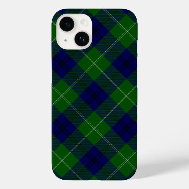 Coques Case-Mate iPhone tartan Oliphant bleu vert carreaux (Verso)