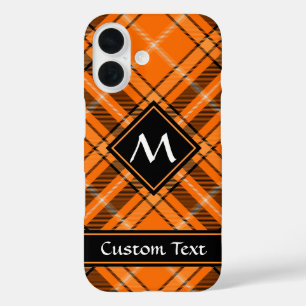 Coque Pour iPhone 16 Tartan orange d'Halloween