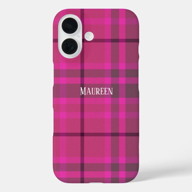 Coques Case-Mate iPhone Tartan préppant rose et violet (Verso)