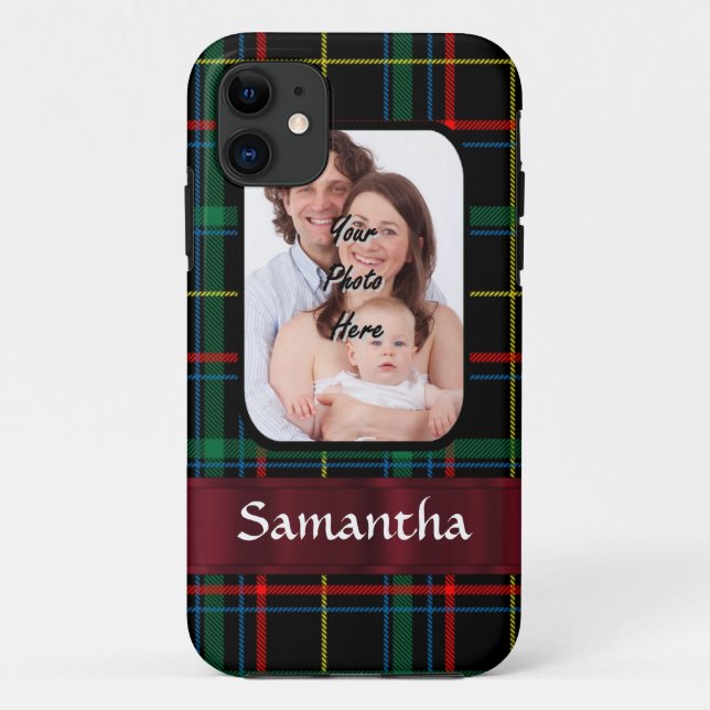 Coques Case-Mate iPhone Tartan rouge et vert (Dos)