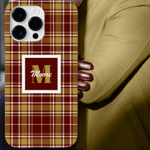 Coque Case-Mate iPhone Tartan - Russet Red Off Blanc et Caramel Gold