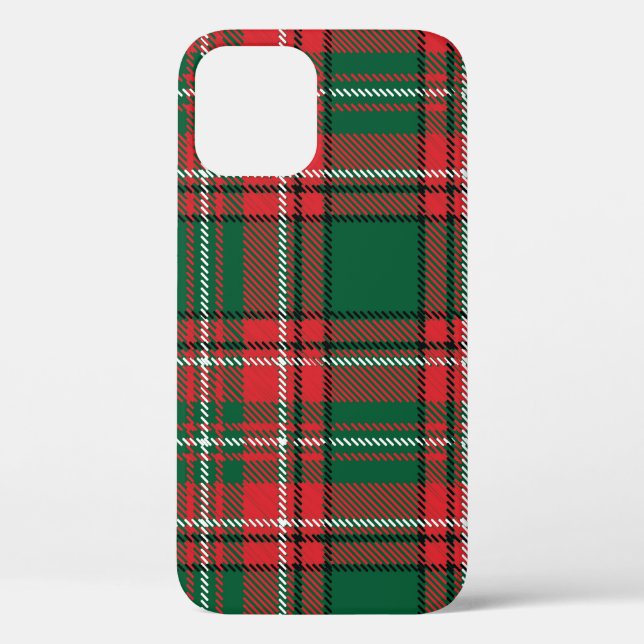 Coques Case-Mate iPhone Tartan traditionnel : motif plaid rouge-vert. (Verso)