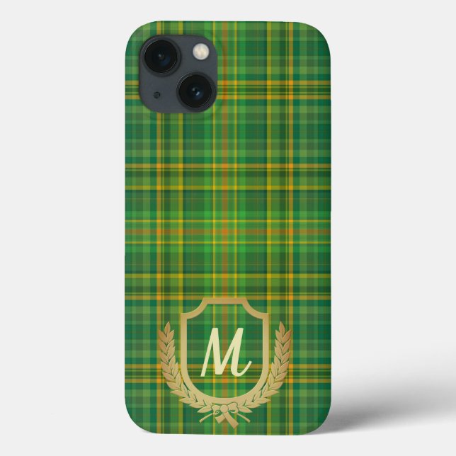 Coques Case-Mate iPhone Tartan vert riche (Plaid) personnalisé (Verso)
