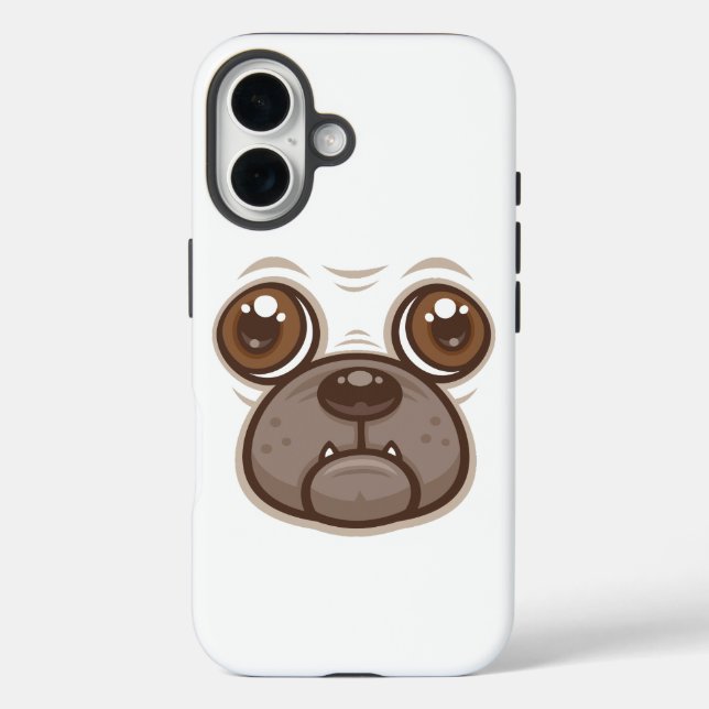 Coques Case-Mate iPhone Tasse Chien Caricatural Pug Visage Chiot (Verso)