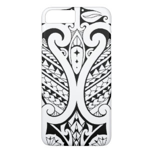 Coque iPhone 7 Plus Tatoo polynésien tribal avec les éléments Samoa