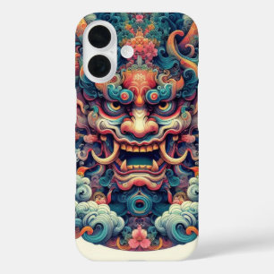 Coque Pour iPhone 16 tatouage abstrait Oni démon symétrique oriental