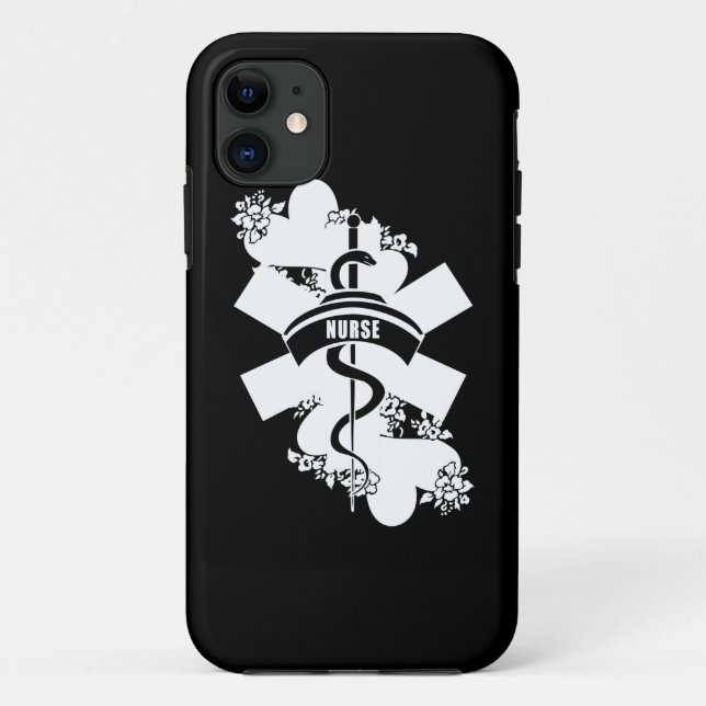 Coques Case-Mate iPhone Tatouage de coeur d'infirmière (Dos)