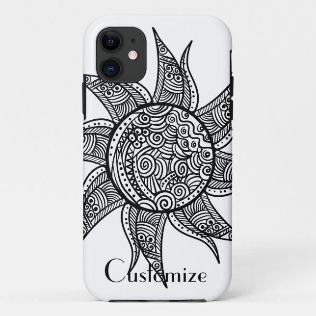 Coques Case-Mate iPhone Tatouage de henné Sun Thunder_Cove (Dos)