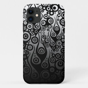 Coque iPhone 11 Tatouage Motif ART - flammes et cercles noirs