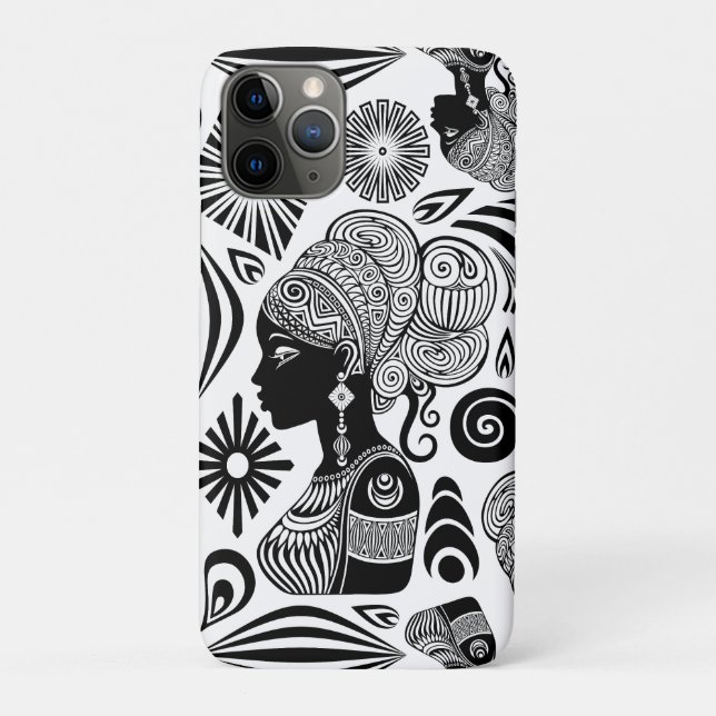 Coques Case-Mate iPhone Tatouage Tribal Portrait de Fille Africaine (Dos)