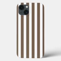 Taupe et blanc bandes de bonbons Coque-Mate iPhone