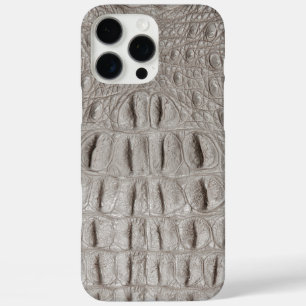 Coque iPhone 16 Pro Max Taupe moderne Croc Cuir Texture