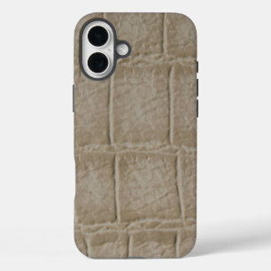 Coque Pour iPhone 16 Plus Taupe moderne Croc Cuir Texture