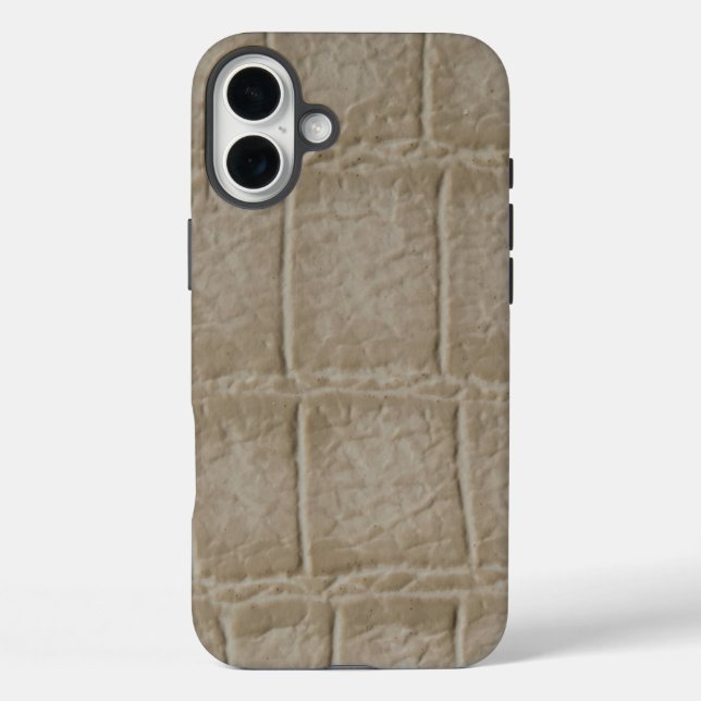 Coques Case-Mate iPhone Taupe moderne Croc Cuir Texture (Verso)