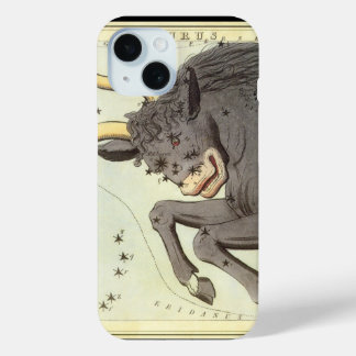 Coque Pour iPhone 15 Taureau, Constellation Vintage Urania's Mirror