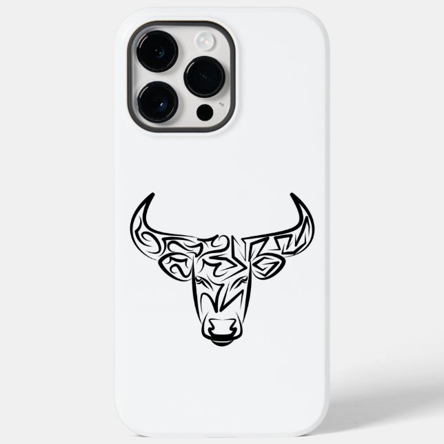 Coques Case-Mate iPhone Taureau tribal noir et blanc / Ox (Verso)